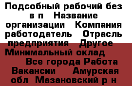 Подсобный рабочий-без в/п › Название организации ­ Компания-работодатель › Отрасль предприятия ­ Другое › Минимальный оклад ­ 16 000 - Все города Работа » Вакансии   . Амурская обл.,Мазановский р-н